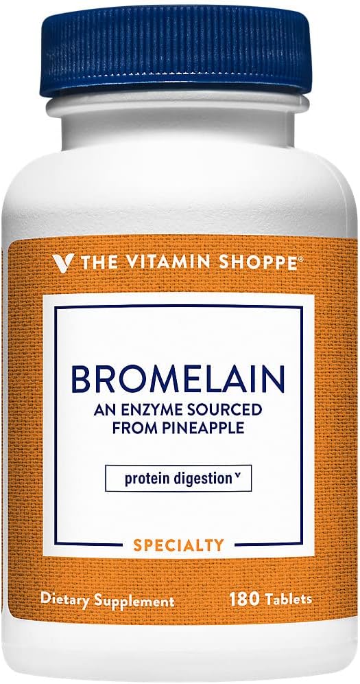 비타민 Shoppe Bromelain 500MG & 2,000 GDU, 지원 단백질 소화 & 흡수, 파인애플 (180 정제)에서 Sourced 효소