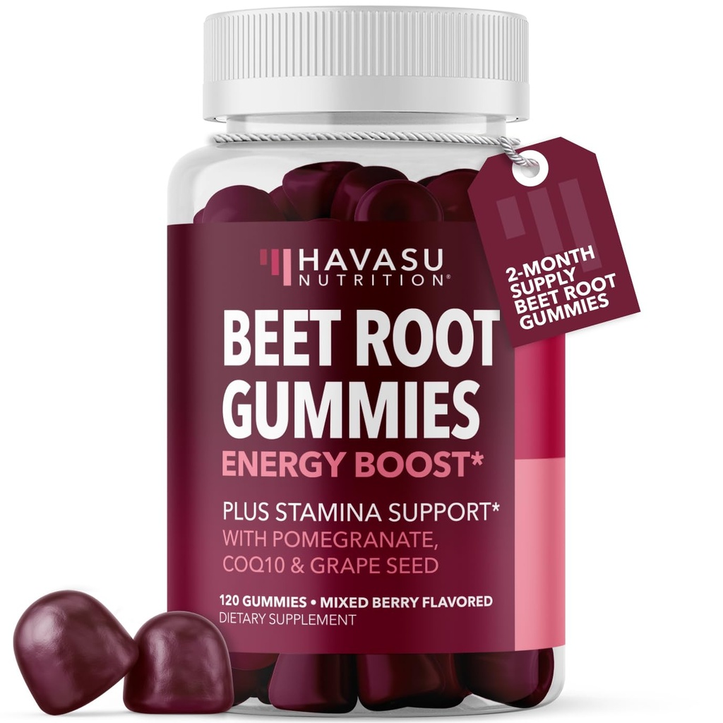 COQ10 & Pomegranate를 가진 사탕 뿌리 Gummies - 남자와 여자를 위한 Nitric 산화물 보충교재 - 내구시간을 위한 Beetroot, 성과, 회복 - Vegan, 비 GMO, 글루텐 자유로운 - 혼합 베리 풍미, 120 조사