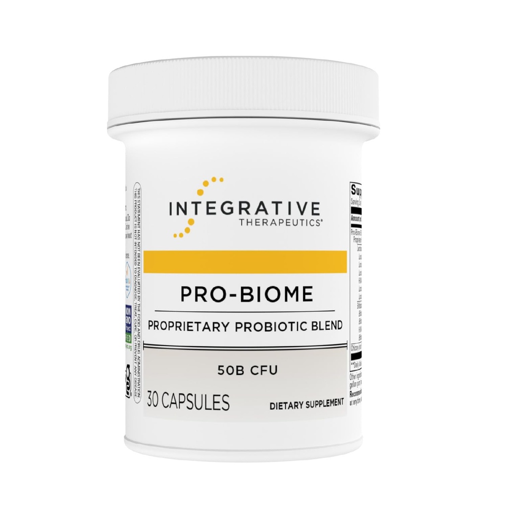 통합 치료 Pro-Biome - 소화 건강 및 면역 지원을위한 Probiotic 혼합 * - 위장 건강을위한 매일 Probiotic * - Dairy-Free & Gluten-Free - 30 캡슐 (30 인분)