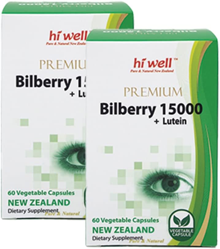 (포장 2) 안녕 좋은 프리미엄 Bilberry 15000 + Lutein 60VegeCapsules