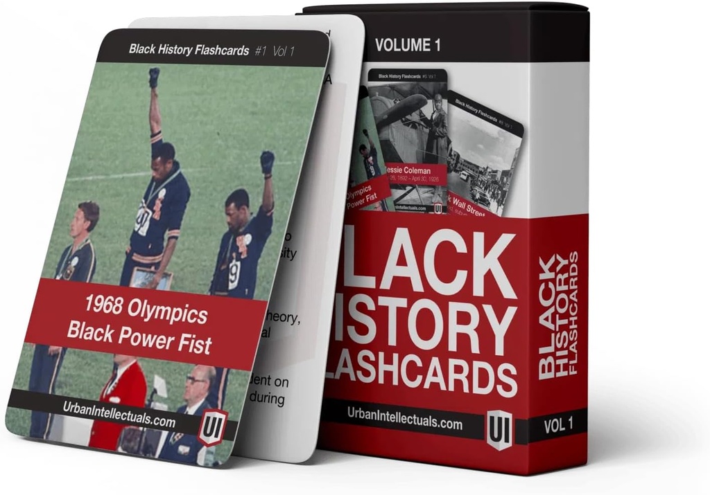 Urban Intellectuals Black History Flashcards - 1 유명한 Black Cultural Holiday Trivia Playing Cards 성인 교실을위한 교육 활동