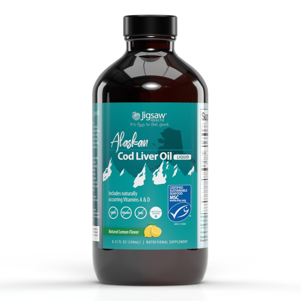 Jigsaw Health Alaskan Cod Liver Oil Liquid, 48 서빙
