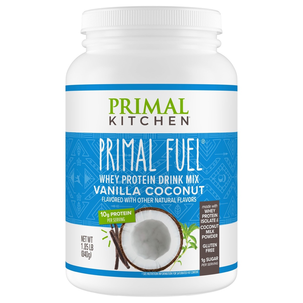 Primal 부엌 Primal 연료 바닐라 코코넛 Whey Protein Drink Mix, 글루텐 및 Soy Free, 1.85 파운드