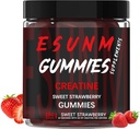 달콤한 크레아틴 Strawberry Gummies,무수량 당 서빙,누 설탕 또는 인공 색상,낮-Calorie,비건 & 할랄,파라즈베리 맛(150 개)