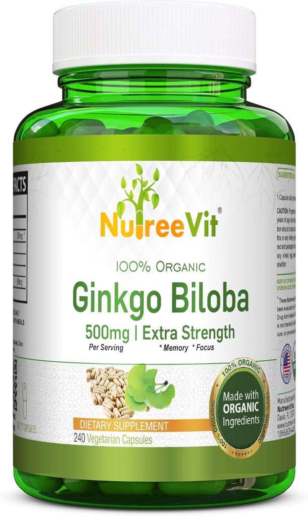 NutreeVit Ginkgo Biloba 초본 보충교재 캡슐 (240 조사)
