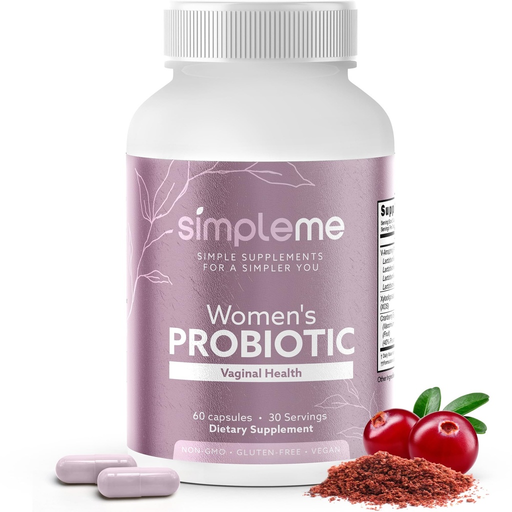 Prebiotics, Cranberry - 여성을위한 질 프로 바이오 틱스 - pH 밸런스, UTI, 질 건강, Gut Flora - Women's Probiotics Supplement Complex - 60 캡슐