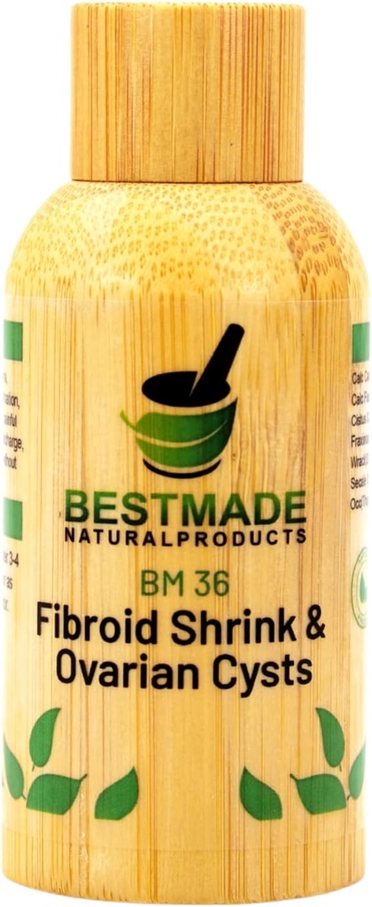 Fibroid 수축 & Ovarian Cysts BM36 - 수축 Fibroids 및 Ovarian Cysts, 밸런스 에스트로겐 레벨을 돕고, Menstrual Pain 및 Painful Intercourse, 30 mL Drops 지원 | Bestmade