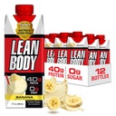 Lean Body Ready-to-Drink Banana Protein Shake, 40g Protein, Whey Blend, 0 Sugar, Gluten Free, 22 Vitamins & Minerals, 17 Ounce (Recyclable Carton & Lid - 12 팩) LABRADA