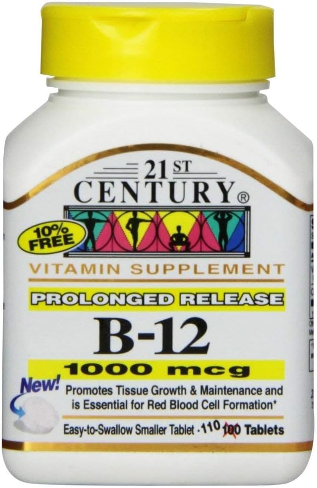 21세기 B-12 1000Mcg Prolonged 릴리스 정제 110 개 (2 팩)