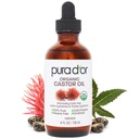PURA D'OR 4 Oz ORGANIC 캐스터 오일 - 100 % 순수 USDA 인증 콜드 프레스, Hexane 무료 속눈썹 및 눈썹 혈청 - Fuller, 두꺼운 껍질 및 블로우 - 피부 및 헤어