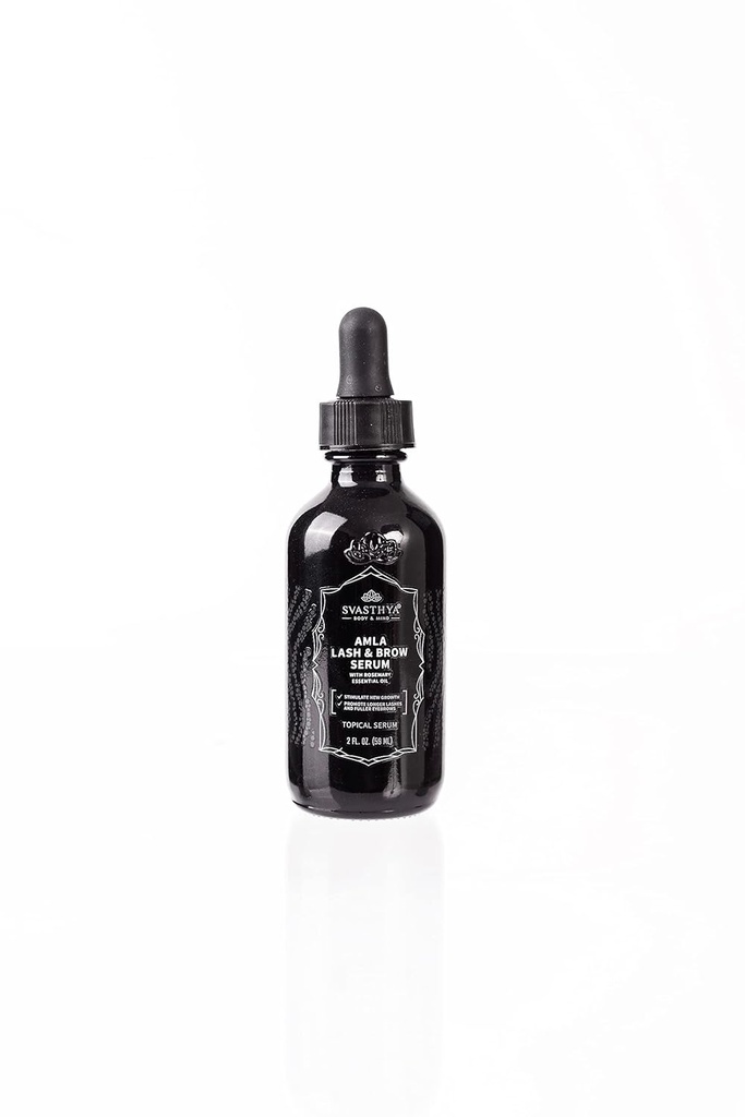 Svasthya Body & Mind Organic Amla Castor Oil -눈썹 및 눈썹 성장에 대한 압박 - 더 긴, 더 두꺼운 가죽 끈을위한 Lash Serum - 더 두꺼운, 더 건강한 모발을위한 Amla와 헤어 성장 오일