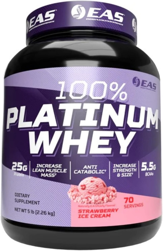 실험 및 응용 과학 100 % 플래티넘 | 3 Ultra-Platinum Whey Protein | 증가 크기 및 강도 | 25g Protein, 5.5g BCAA | 5 파운드 (딸기 아이스크림)