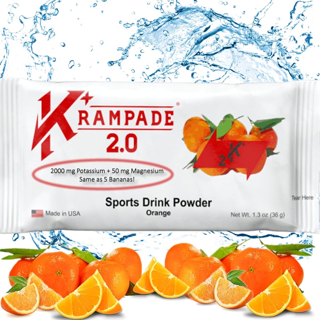 크루 이드 칼륨 마그네슘 보충교재 전해질 분말 - 50 mg 마그네슘 + 2000 mg K, >2X 코코넛 물 보다는 더 많은 것 | 크루 이드 릴리프 | Hydration Packets