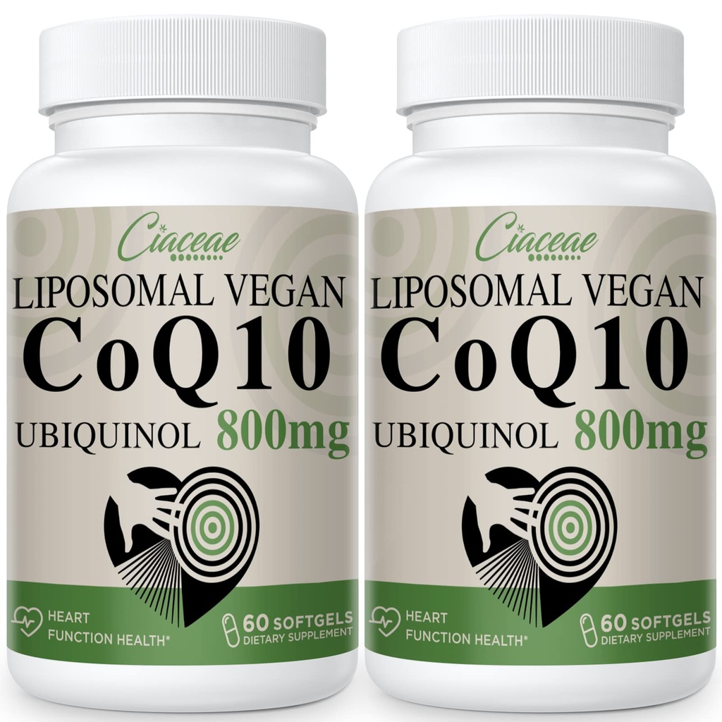 Liposomal CoQ10 800mg Ubiquinol Softgel의 최대 흡수 Ubiquinol Coenzyme Q10의 산화 방지제, 심장 기능 & 에너지 생산, 순수한 CoQ10 800mg, 120 Vegan Softgel를 위한 Ubiquinol CoQ10 보충교재