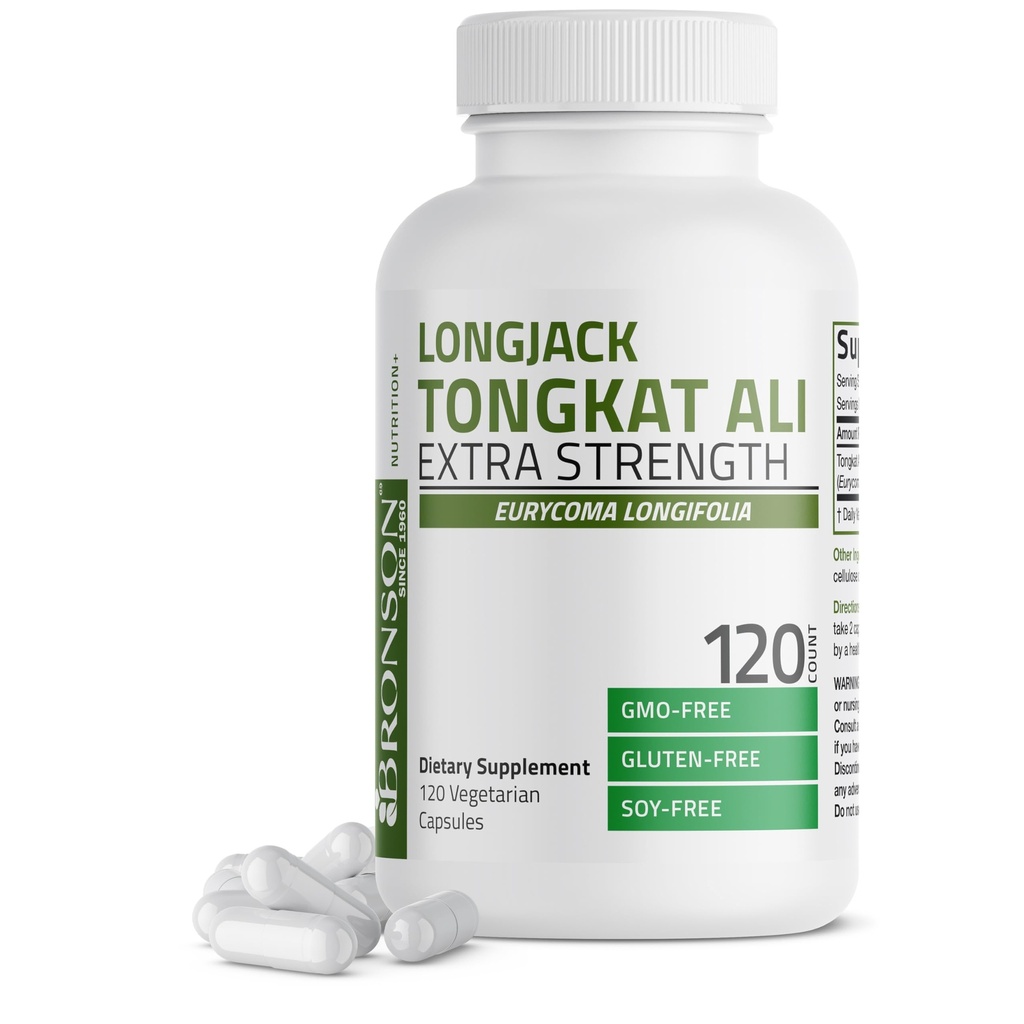 Bronson Longjack Tongkat Ali 추가 강도, 120 채식 캡슐