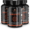 비타민 C, Elderberry, 아연, Echinacea, Turmeric Curcumin, 마늘과 함께 ENCLARE NUTRITION 면역 지원 비타민. 10in1 면역 방어 부스터 성인. Veg 캡슐 60ct (3)