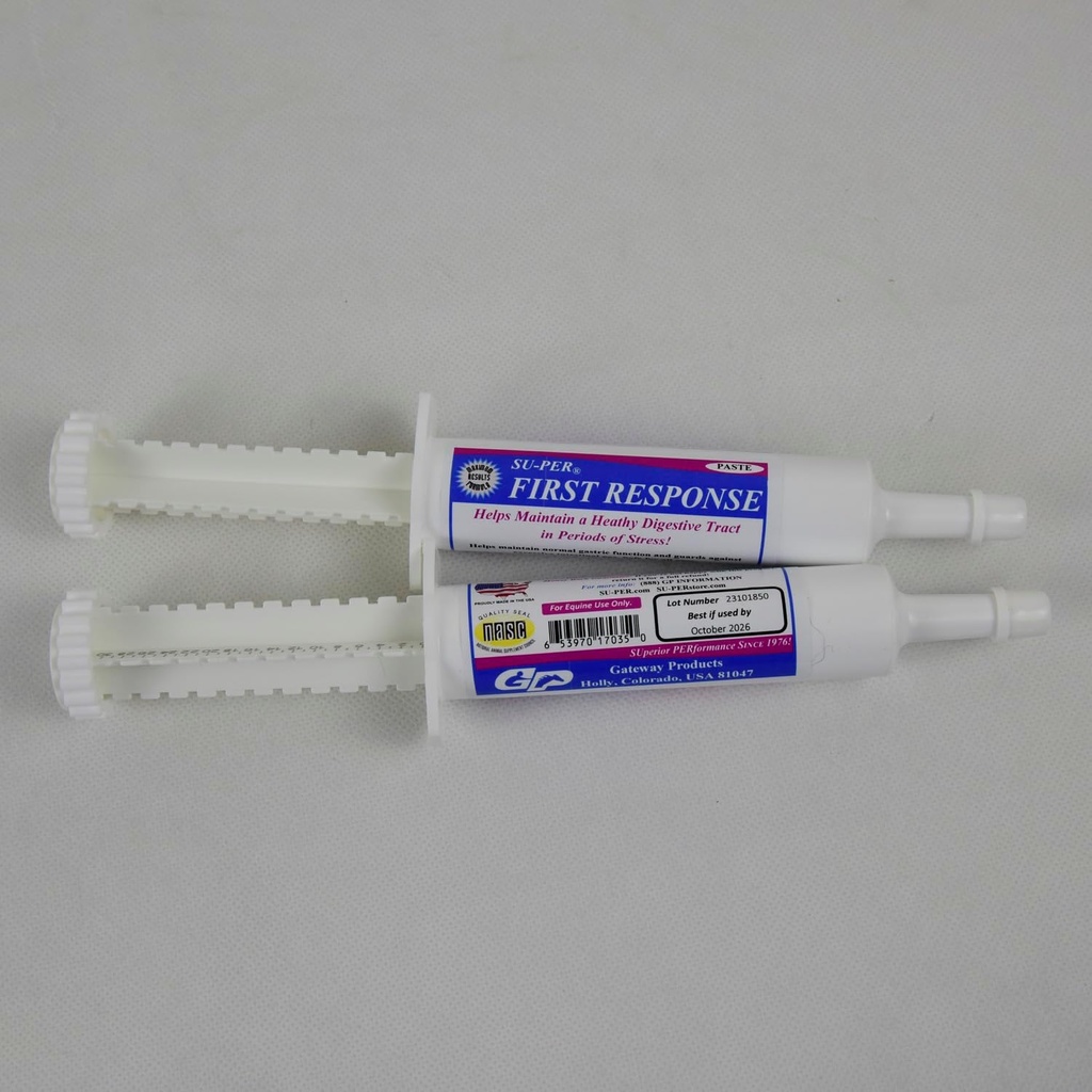 SU-PER 첫 번째 응답 Equine Prebiotics Paste - 건강한 소화 기관에 대한 말 소화 보충 - Prebiotics, B 비타민 & 소화 효소 - 80CC, (2 팩)