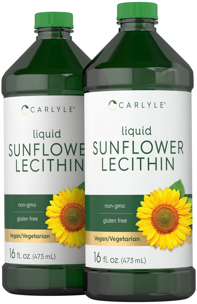 Carlyle Sunflower Lecithin Liquid | 16 oz | 2 팩 | 채식주의자, 채식주의자, 비 GMO, Soy Free, 글루텐 프리