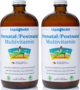 LIQUIDHEALTH Prenatal/Postnatal 다수 액체 여자 Real Folate를 가진 Multivitamin - 전에를 위한 전 & Postnatal 비타민, 도중, 임신 후에 - 미국, Vegan, 설탕 자유로운, 비 GMO (2 팩)에서 만드는