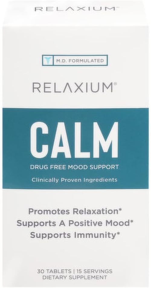 Relaxium Calm, Non-Habit Forming, Stress and Mood Support Supplement, Ashwagandha, 5-HTP, GABA, Passion Flower, (30 Tablets, 2 Week Supply)와 함께 Elevate Mood & Boost Relaxation