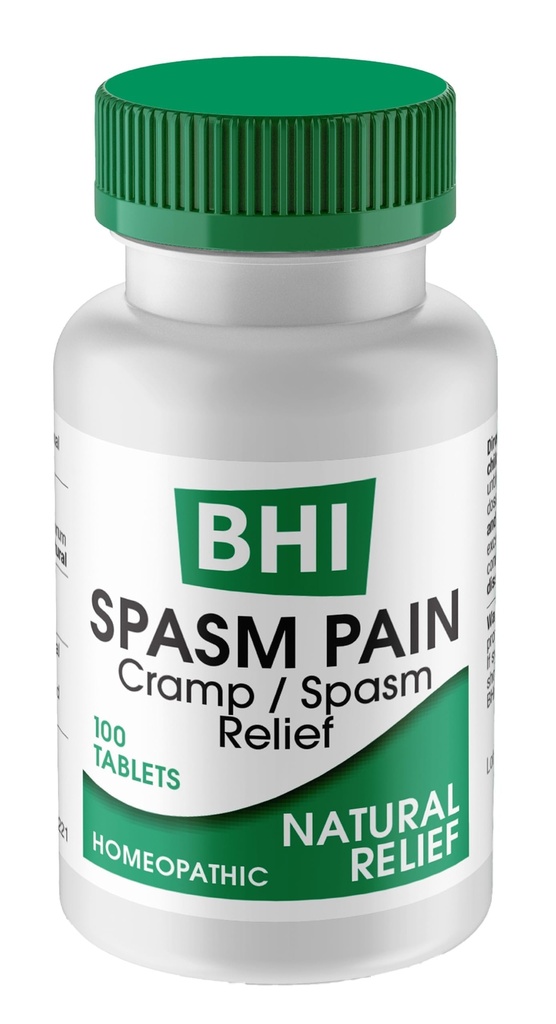 BHI Spasm Menstrual Cramps, Bloating, Aches & Muscle Spasms 5 Active Homeopathic Ingredients Naturally Soothe Whole Body Discomfort for Women - 100 태블릿 용