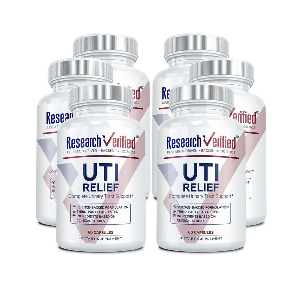 연구 검증 된 UTI 구호 - Urinary Tract 지원 보충 - 100 % 자연, Lingonberry, Cranberry 및 D-Mannose와 Vegan - 6 병 (6 개월 공급)