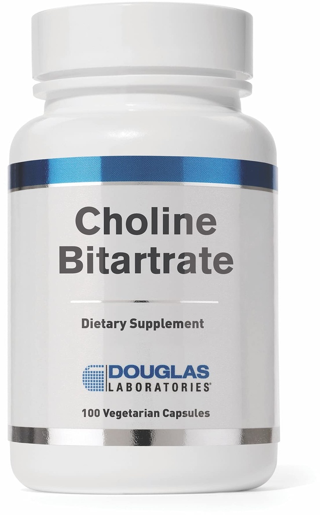 Douglas Laboratories Choline Bitartrate | Liver, Neurological, Heart Health, Mental Focus 및 Nervous System 지원에 대한 보충 | 100 캡슐