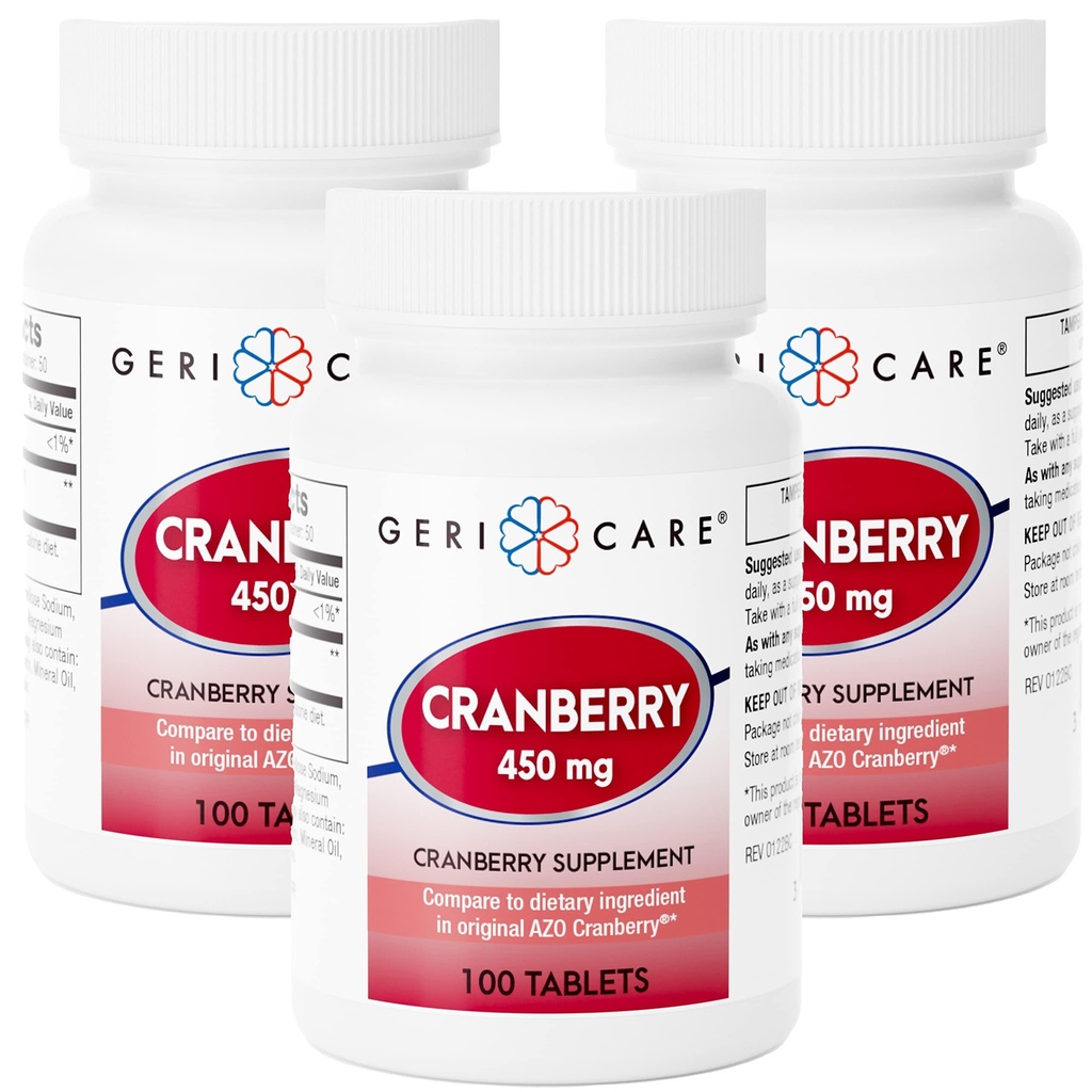 GeriCare 크랜베리 보충, 100 정제 450 mg (3)