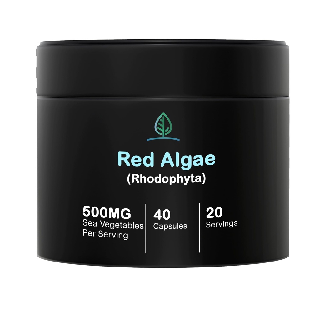 Holistic Bin Red Marine Algae 캡슐 Gigartina 및 Dumontiacea Red 조류 보충제 | 글루텐 무료, 비건, 야생 수확 | Vegan 오메가에 풍부한 3 (40 캡슐)