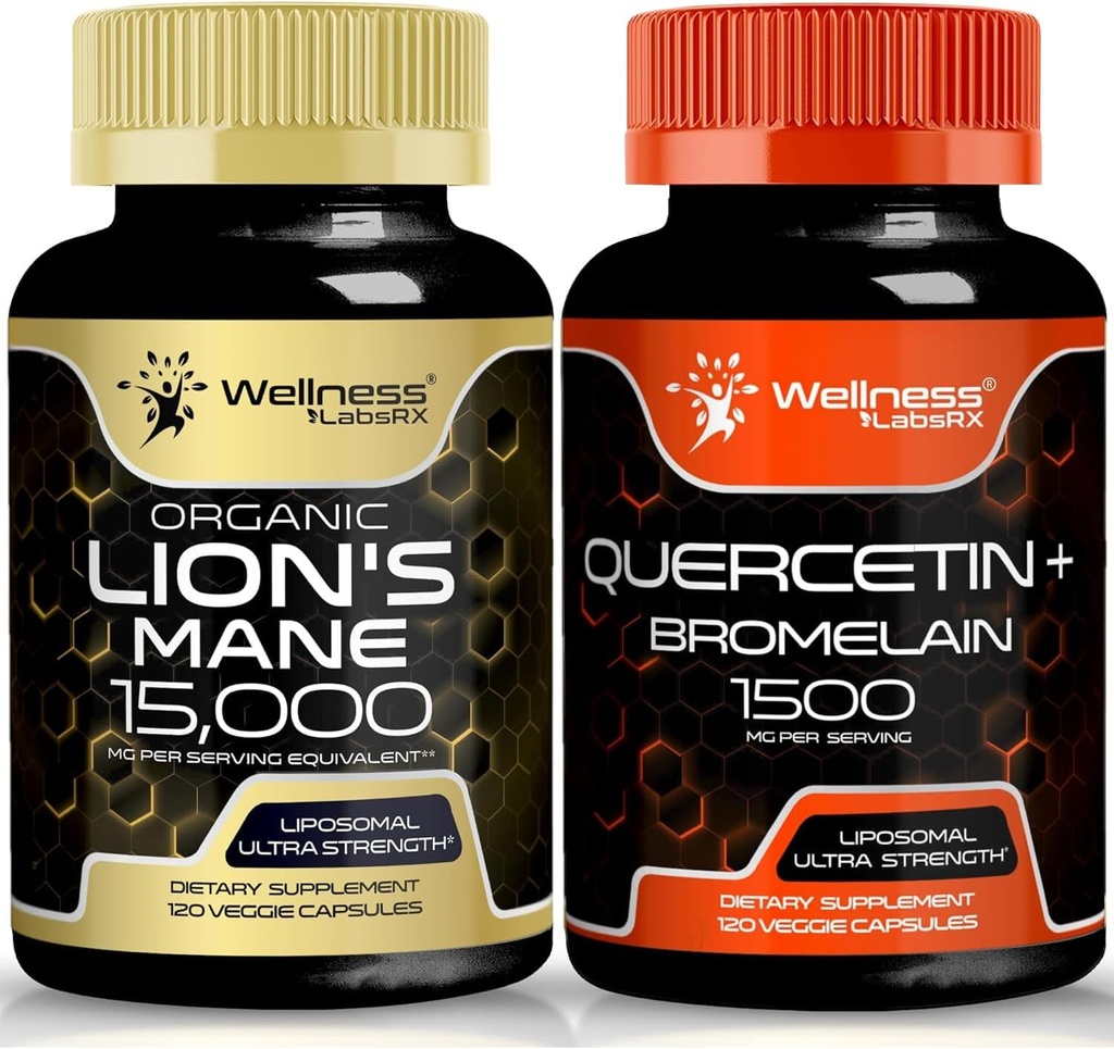 WELLNESS LABSRX Quercetin 와 Bromelain | 사자 Mane 캡슐