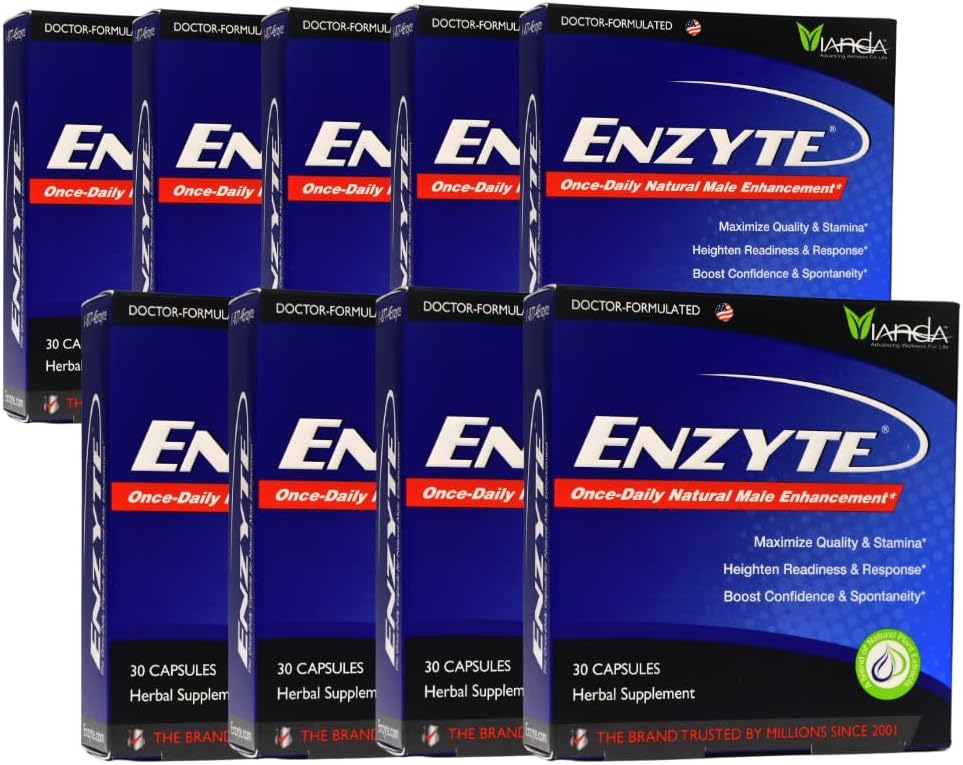 Enzyte® Natural Male Enhancement Bundle for Quality and Stamina with Asian Ginseng, Ginkgo Biloba, 포도 씨앗 추출물, Horny Goat Weed - 9 팩 번들
