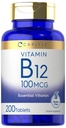 Carlyle Vitamin B12 100mcg | 200 정제 | 필수 비타민 보충 | Vegan, Non-GMO, 글루텐 프리 포뮬러