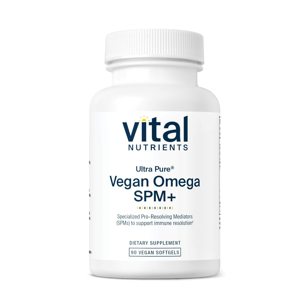 Vital Nutrients Ultra Pure® Vegan Omega SPM+ | Vegan Specialized Pro-Resolve Mediators (SPM) 오메가-3 보충 | 마이너 관절 불편 완화 * | 글루텐, 다이리, 소이 프리, 비 GMO | 90 미니 Softgel