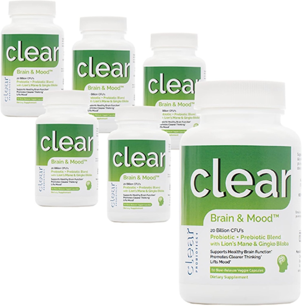 Memory, Brain Fog, Focus, Mood & Concentration & Cognitive Function을 위한 두뇌 보충 - Ginkgo Biloba & Two Probiotic Strains (360 Count - 6 Month Supply)