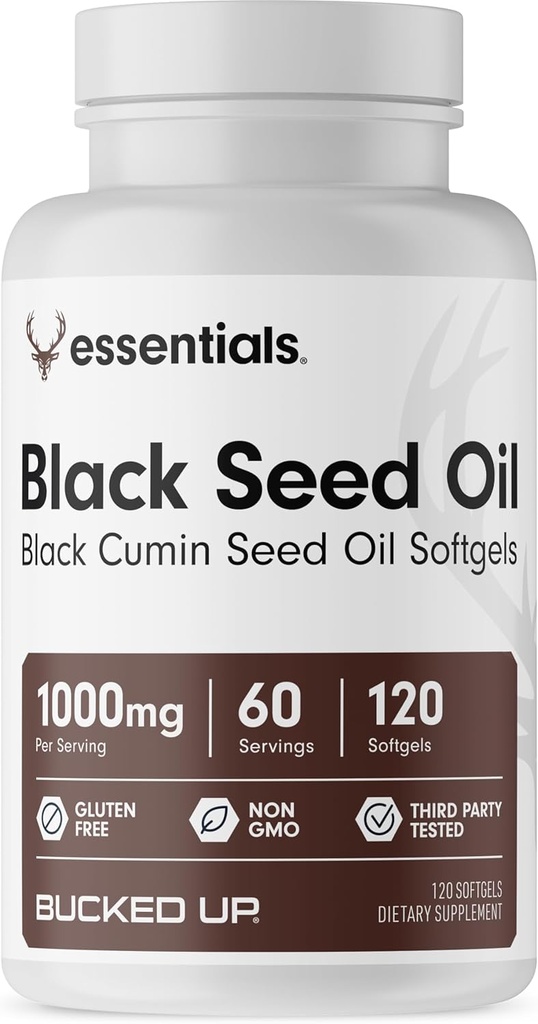 서빙 당 까만씨 기름 1000mg를 위로 덮는 (검정 Cumin씨 기름) 정유 (60의 서빙, 120 Softgels)