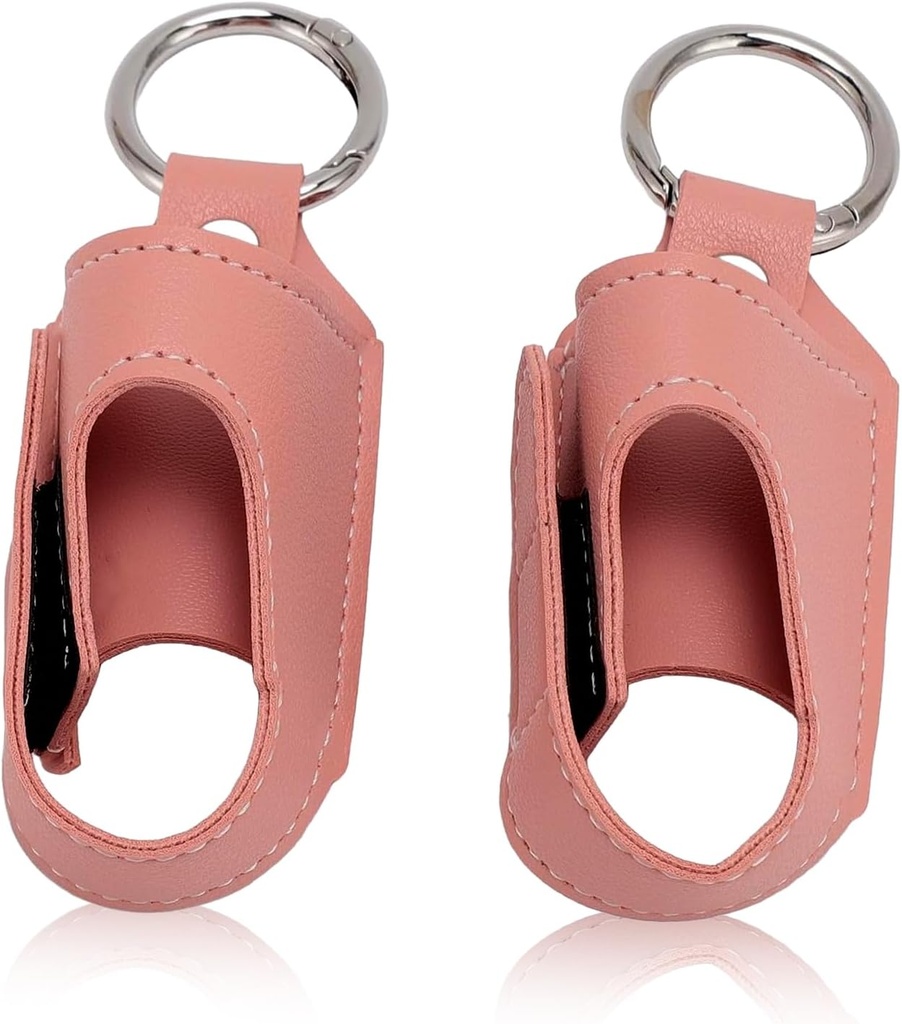 HURRISE 2pcs Asthma Inhaler 홀더, Inhaler 홀더 키 체인, Carabiner 클립이있는 휴대용 저장 보호 PU 가죽 케이스 - Versatile 사용법, 여행을위한 세련된 디자인