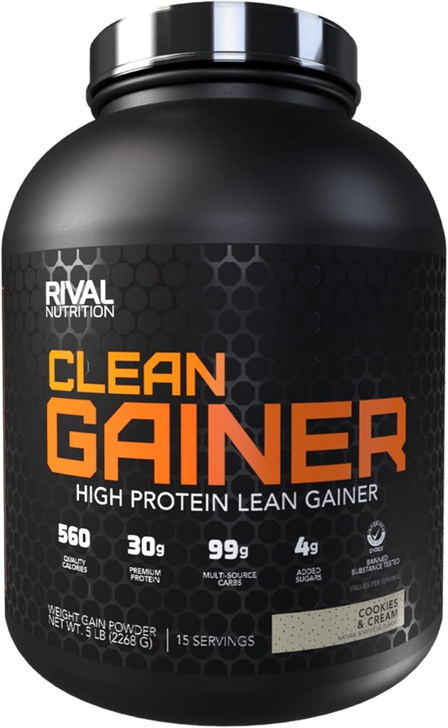 Rival Nutrition Clean Gainer - 쿠키 및 크림, 5lbs
