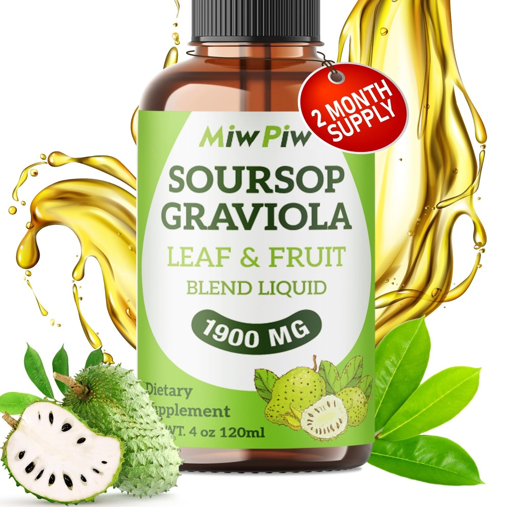 Soursop 액체 하락 세포 지원 & 재생, 면역 부스트, 틈새, 간결 및 수면, Soursop Bitters 액체, 초본 Goodness, 설탕/Gluten, 자연적인 풍미를 위한 4개 Fl oz