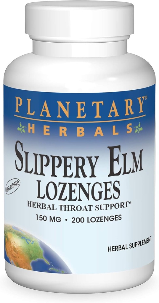 PLANETARY HERBALS Slippery Elm Lozenges, Unflavored, 200 조사