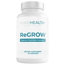 PUREHEALTH RESEARCH ReGrow - 머리 성장 비타민 - Saw Palmetto, Biotin, Collagen, 아연, 철, Iodine, Selenium & More - 여성 및 남성을위한 헤어 보충제 - 60 캡슐
