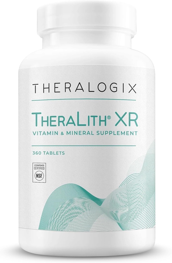 Theralogix TheraLith XR Vitamin & Mineral Supplement - Magnesium, 비타민 B6 및 칼륨과 건강한 소변 화학 및 칼슘 산화 수준을 지원 - NSF 인증 - 360 정제