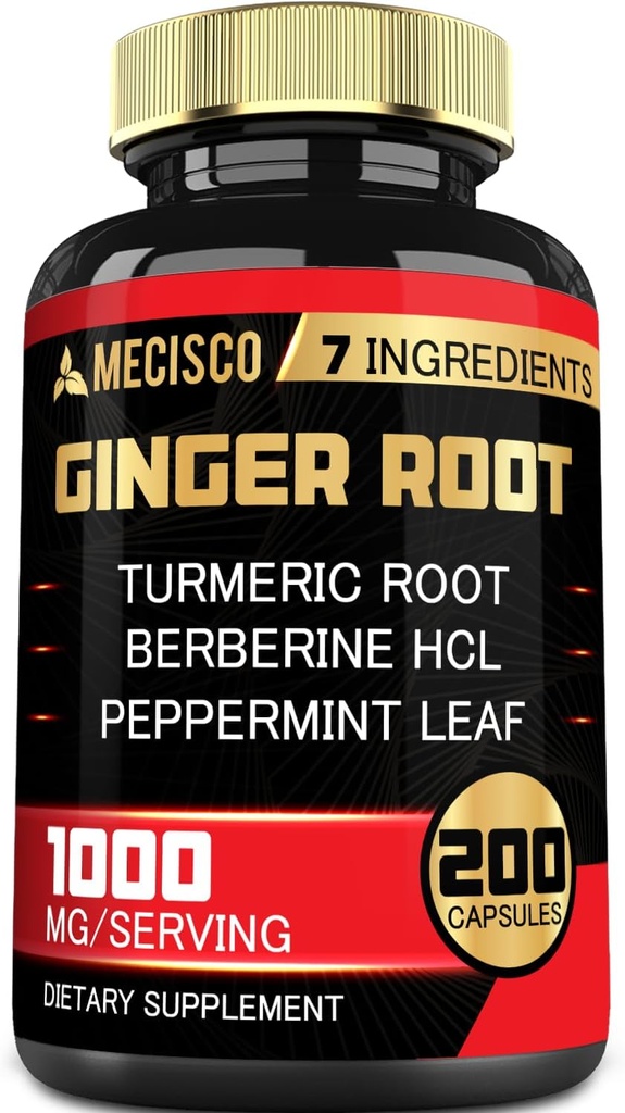 심황 Curcumin, Berberine, Peppermint 잎, Astragalus 뿌리, Ceylon Cinnamon, Beet 뿌리 - 200 캡슐을 가진 7에서 1 생강 뿌리 보충교재