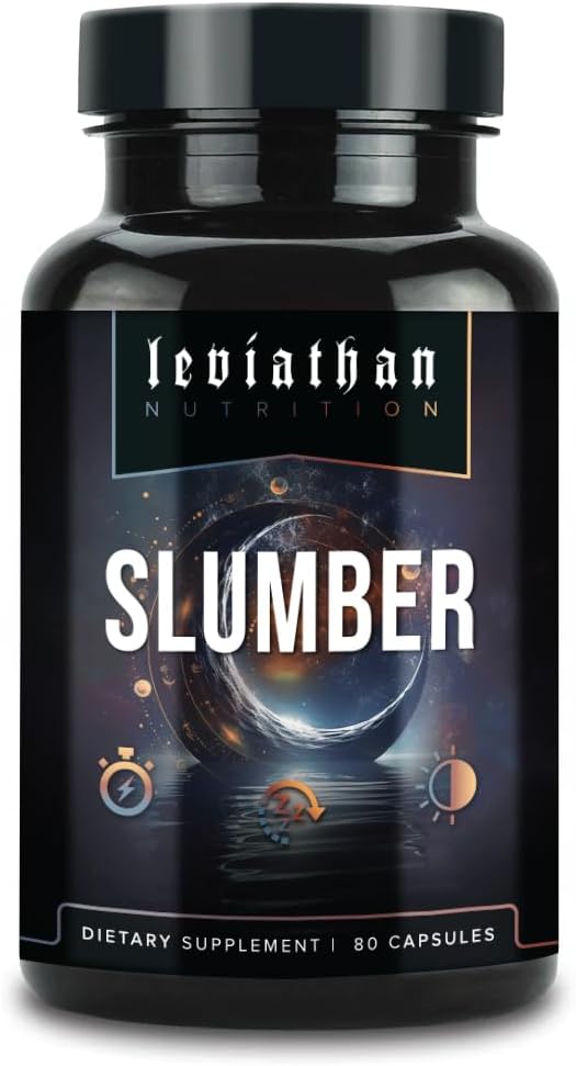 Leviathan Slumber | 수면 보조 GABA는 Melatonin, Magnesium, L-Theanine, 5-HTP, 아연, Magnolia, 성인 남성과 여성을위한 수면 슬리밍을위한 Valerian 뿌리를 보충합니다.