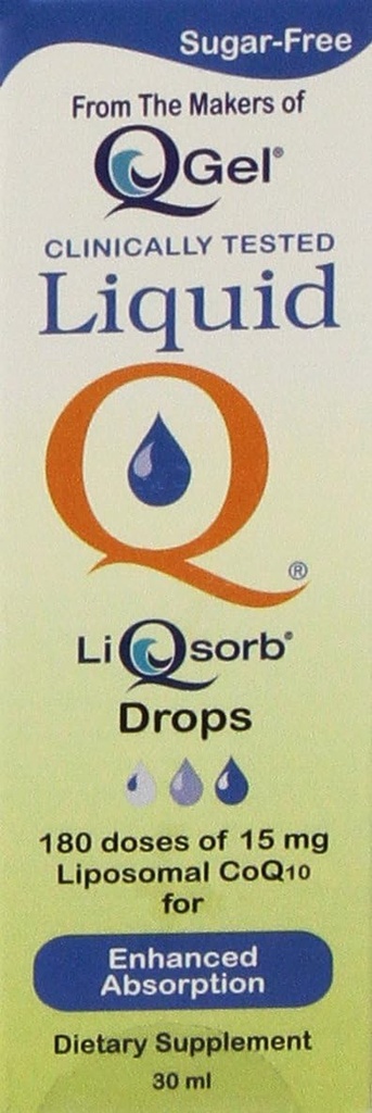 액체 Q® LiQsorb® Liposomal CoQ10 하락 (비 맛있은, 설탕 자유로운, 비 GMO) 30ml