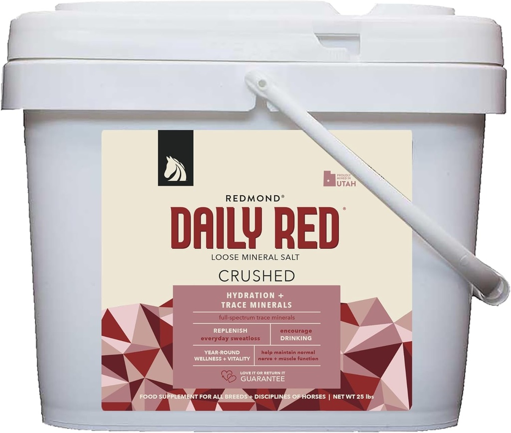 REDMOND 바위는 느슨한 무기물 소금 Electrolyte 말 (25 LBS)를 위한 보충교재를 분쇄했습니다