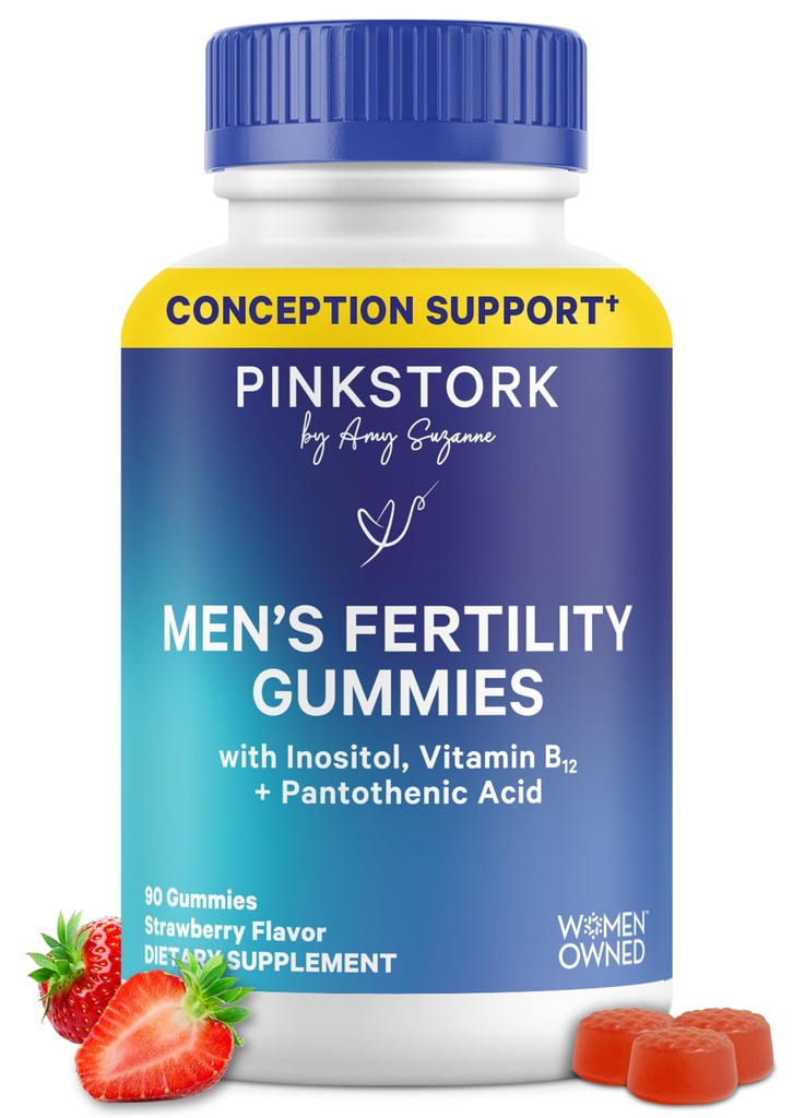 남자를 위한 파란 Stork fertility 보충교재 Gummies - 남성 Prenatal 비타민, 그분을 위한 개념 지원 - 생식 건강, 호르몬 균형 & Motility - 90 조사