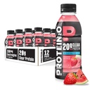 Protein2o Hydration 음료 - 2-in-1 액체 Clear Whey Protein Isolate 및 Electrolyte 음료 - 20g Protein, Vitamin B5, B6 - Post-Workout Recovery - 16.9 Fl Oz - 12 Count Strawberry Watermelon