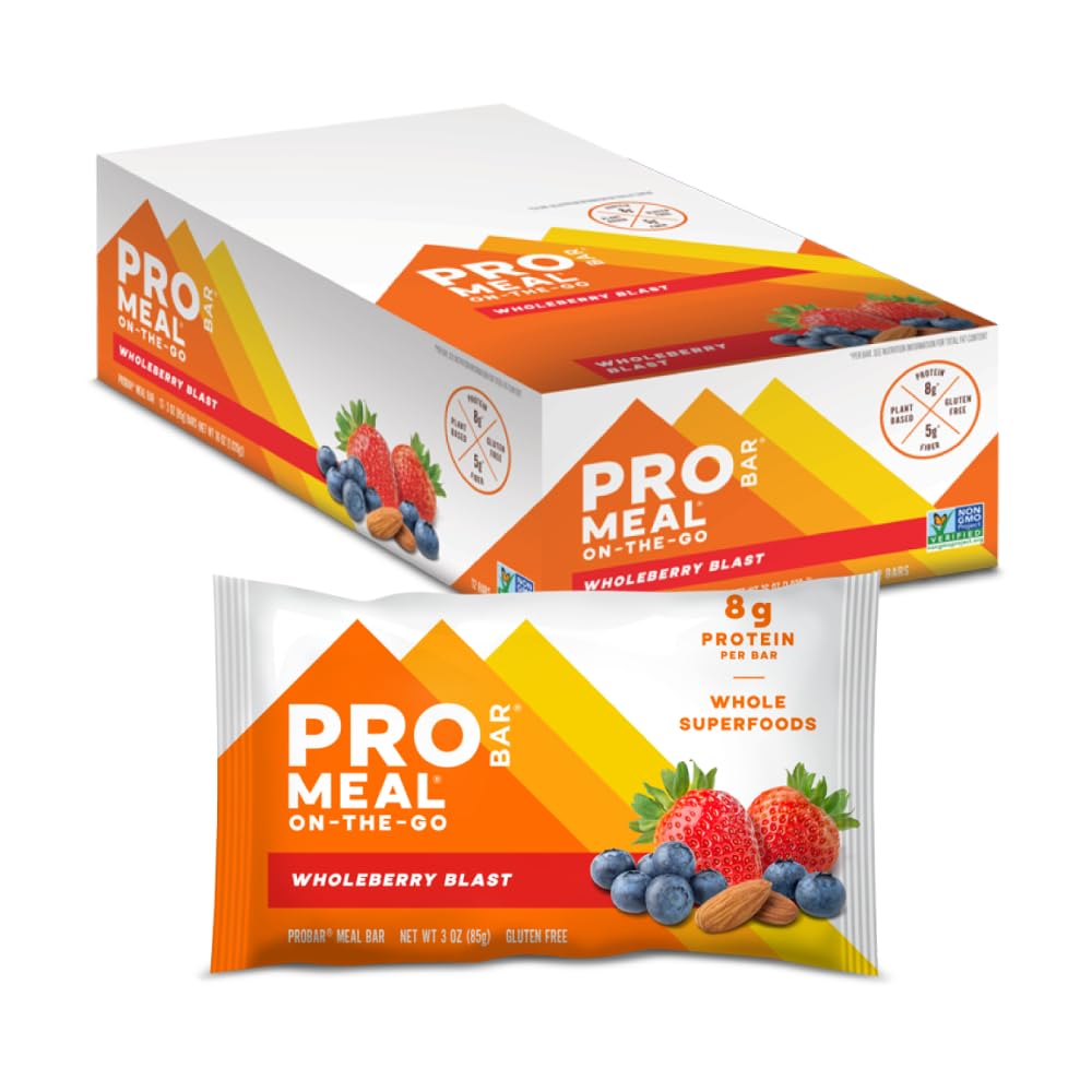 PROBAR - MEAL Bar, Wholeberry Blast, Non-GMO, Gluten-Free, 건강한, 식물 기반, 전체 식품 성분, 천연 에너지 (12 개)
