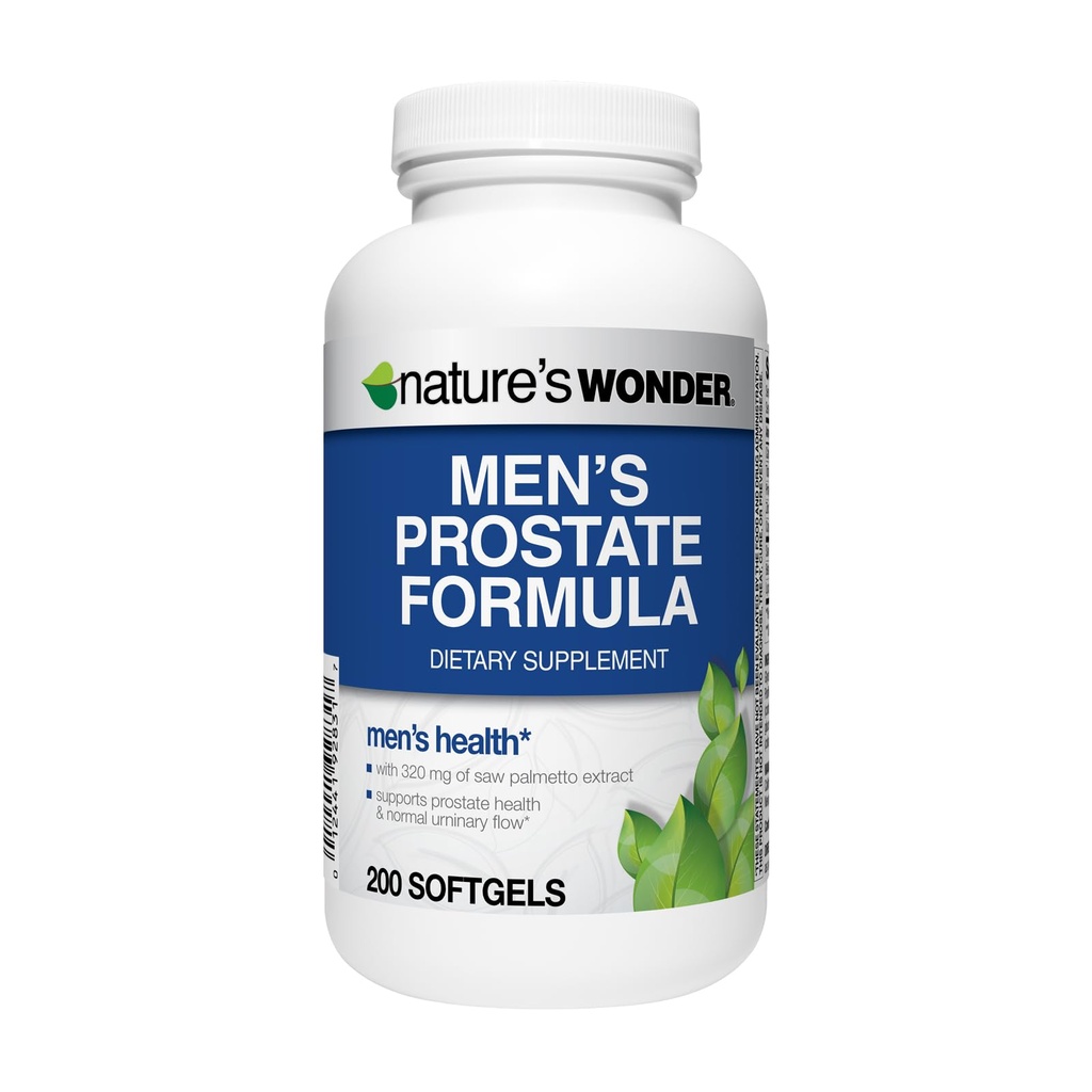 Nature's Wonder Men's Prostate Formula with Saw Palmetto, Beta-Sitosterol & Lycopene, 200 Softgels, 100 일 공급