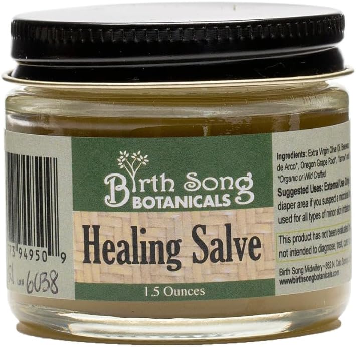 출생 Song Botanicals 초본 치유 Salve First Aid Ointment, 초본 피부 자극 Salve, 1.5oz 항아리